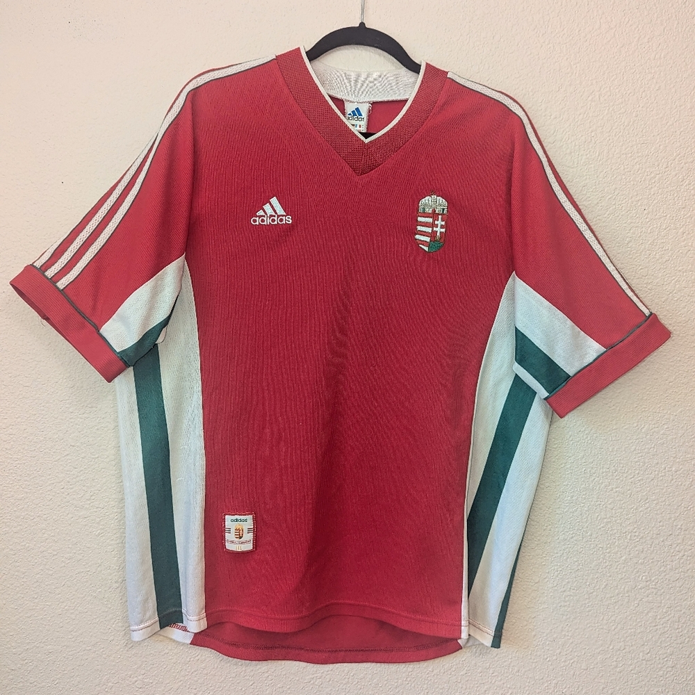 Vintage Adidas Official Garment of 1998 Hungary National Football Team